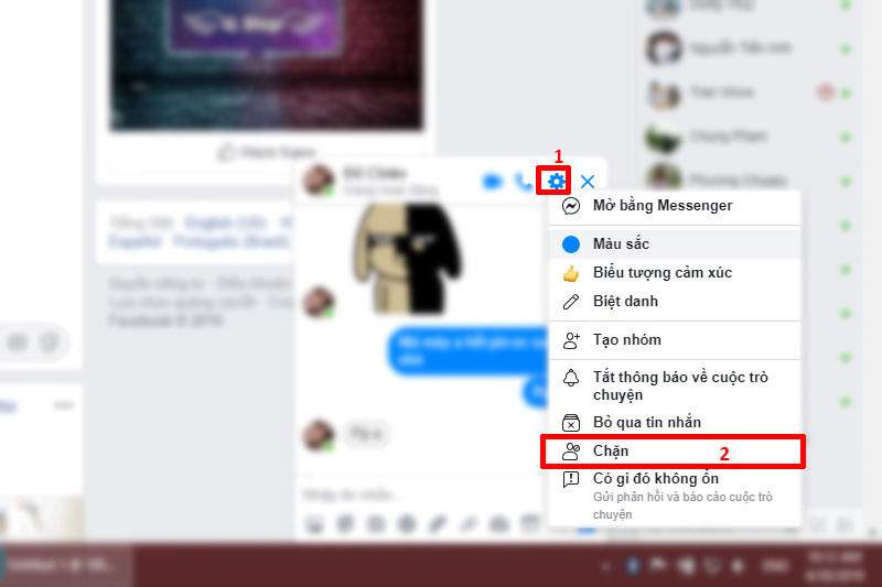 Chặn trên messenger