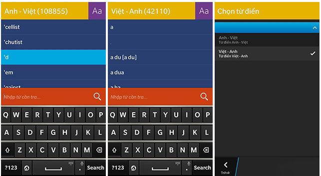 Dict X dành cho blackberry passport