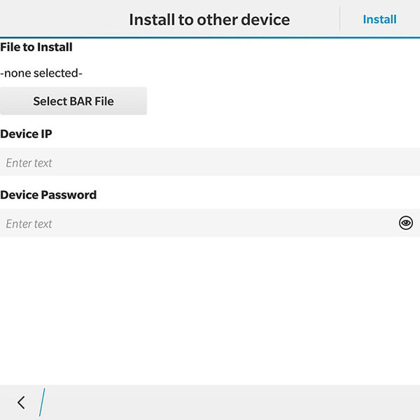 Hướng dẫn cài đặt file bar trực tiếp trên BB10