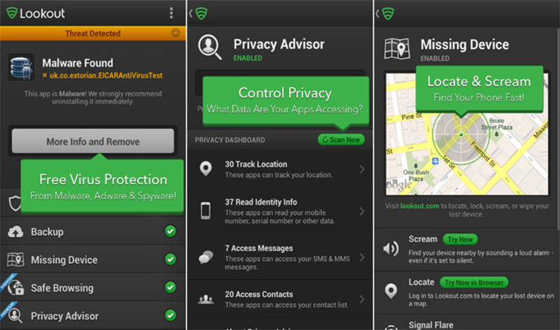 Cách diệt virus bằng phần mềm Lookout Security & Antivirus