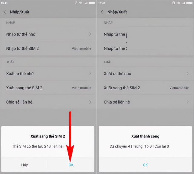 Cách chuyển danh bạ từ máy sang sim